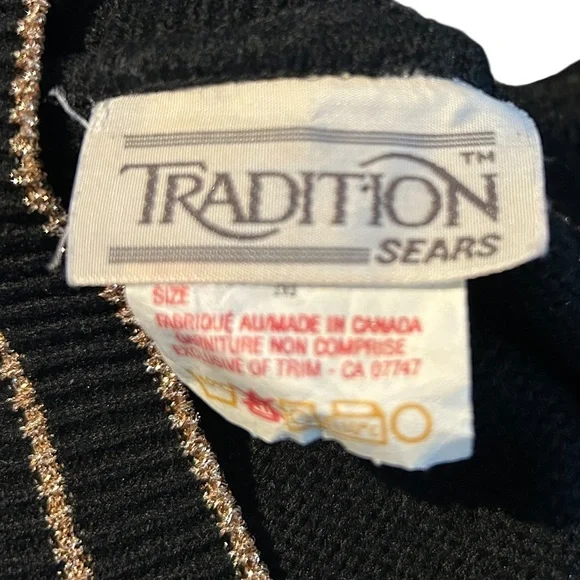 Vintage Sears V-Neck Cardigan with Gold Buttons and Metallic Trim - Picture 12 of 12